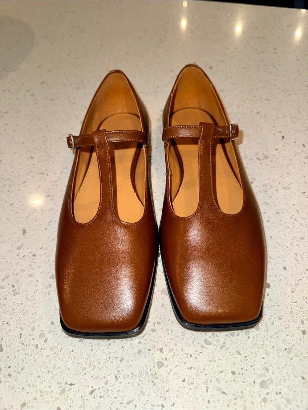 Banana Republic ITALIAN LEATHER SQUARE-TOE MARY JANE FLATS - NWT